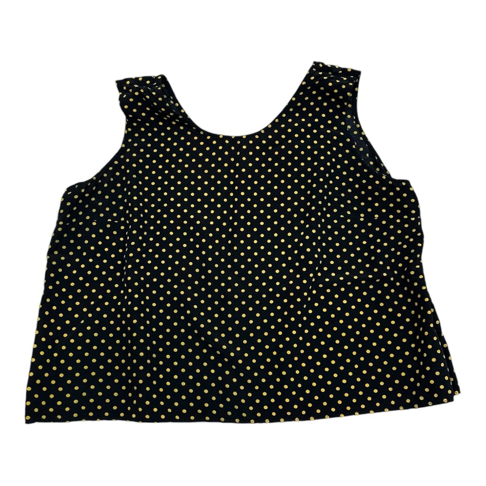 The Avenue Vintage Polka Dot Black Yellow Sleeveless Blouse 24